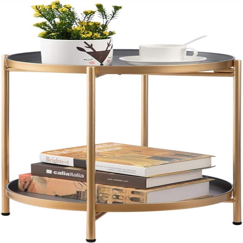 Round Metal End Side Table
