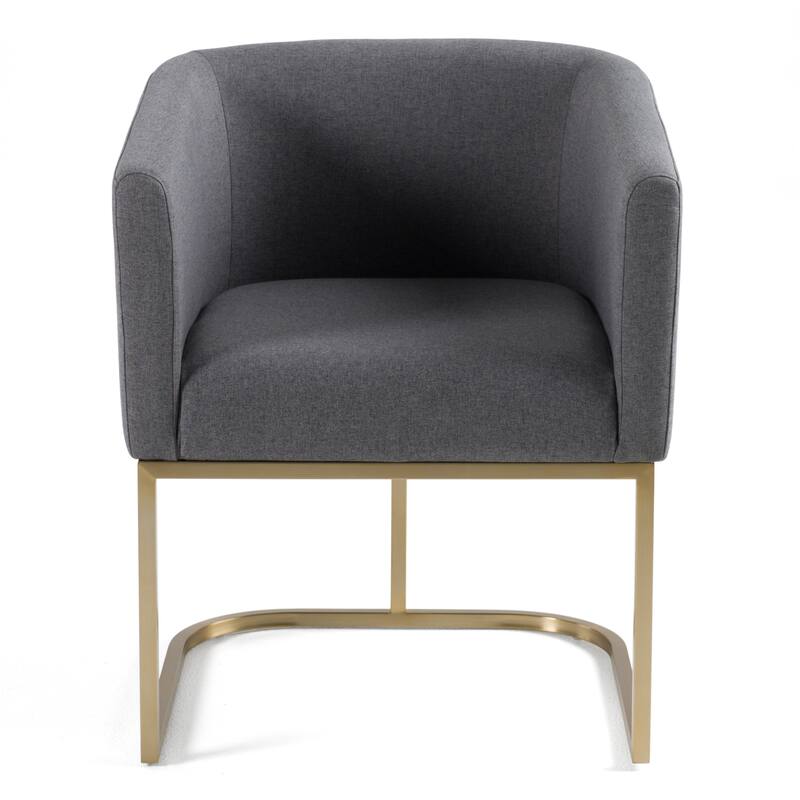 Modrest Yukon Modern Grey Fabric & Antique Brass Dining Chair