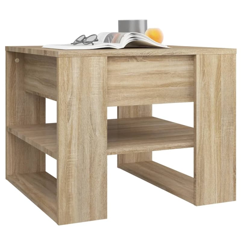 vidaXL Coffee Table End Table Sofa Table Living Room Furniture Engineered Wood - 21.9" x 21.7" x 17.7"