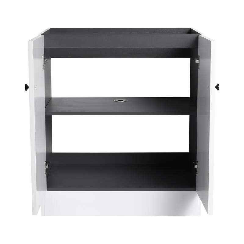 Modern 30 Inch Freestanding Bathroom Vanity Base without Sink, Storage Cabinet with Soft-Close Doors and Adjustable Shelves