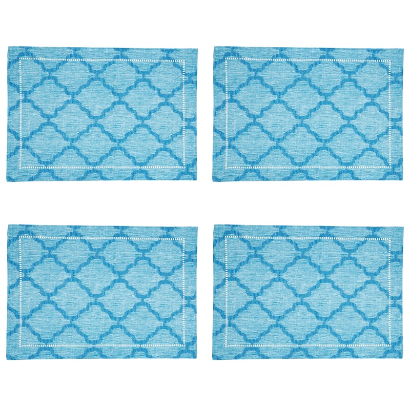 Placemats With Laser-Cut Hemstitch Design (Set of 4) - 14"x20"