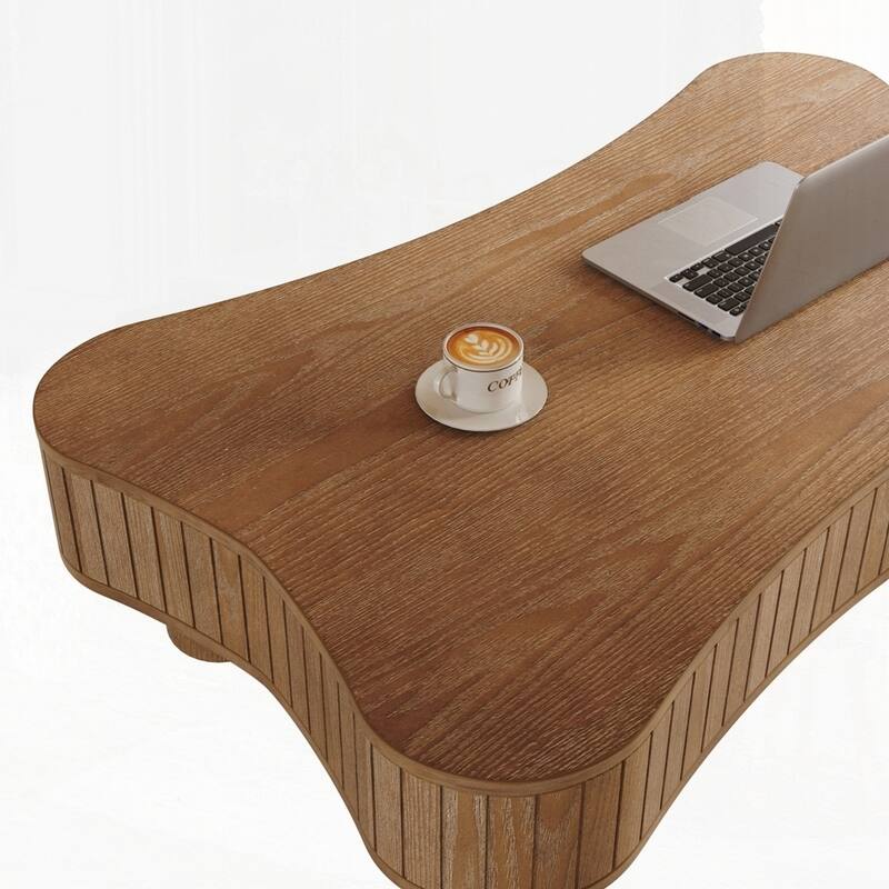 Lift Top Coffee Table with Fluted Panel Hidden Storage