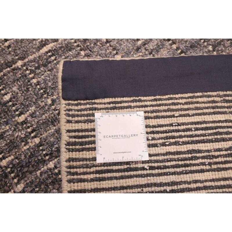 ECARPETGALLERY Hand Loomed Ananda Dark Grey Silk Rug - 9'5 x 13'4
