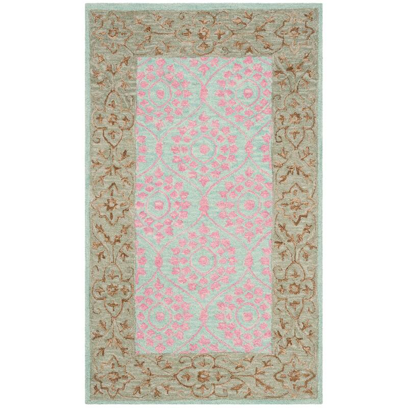 SAFAVIEH Handmade Suzani Keshia Boho Tribal Wool Rug - 2' x 3' - Taupe/Pink