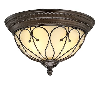 2-Light Ceiling Light - 15.28"x9.29"