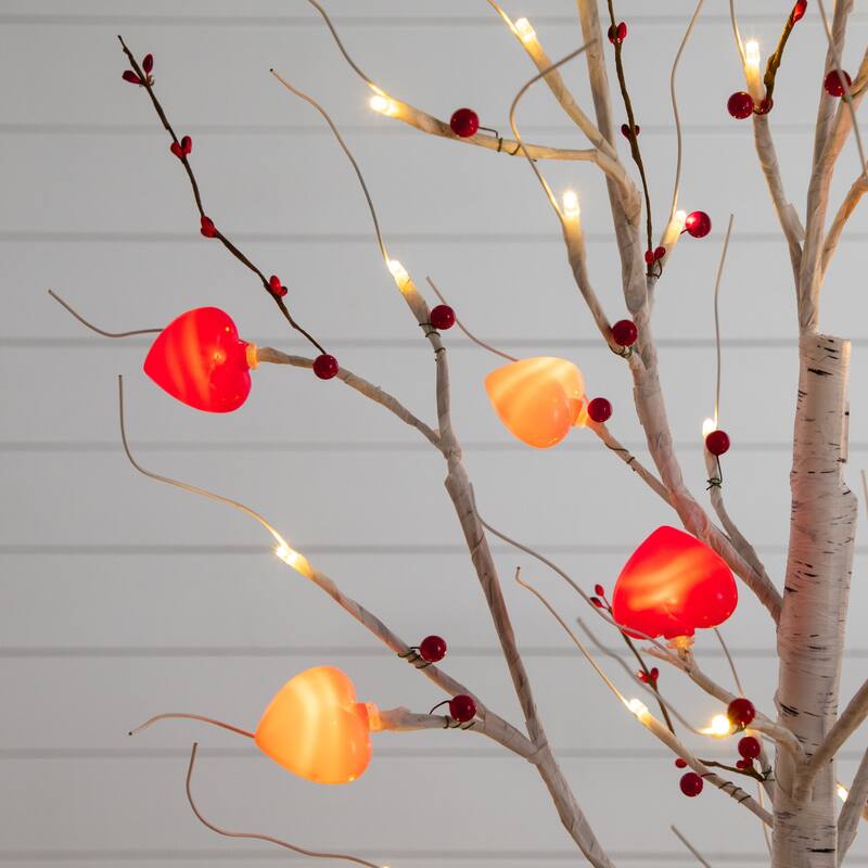5-ft Pre-Lit Valentine's Day Twig Tree with 72 Heart Shaped LED Lights