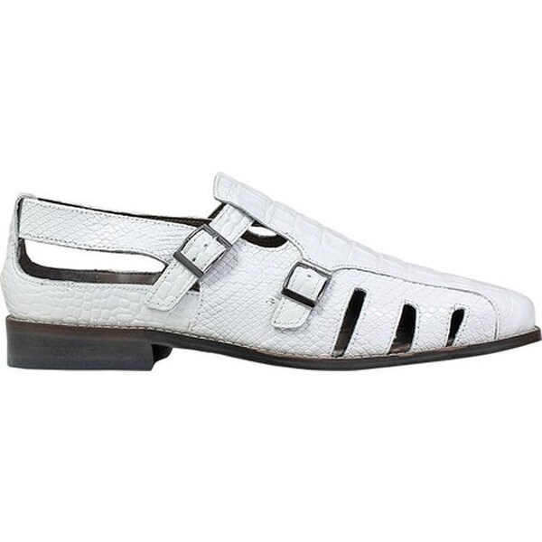 mens white leather sandals