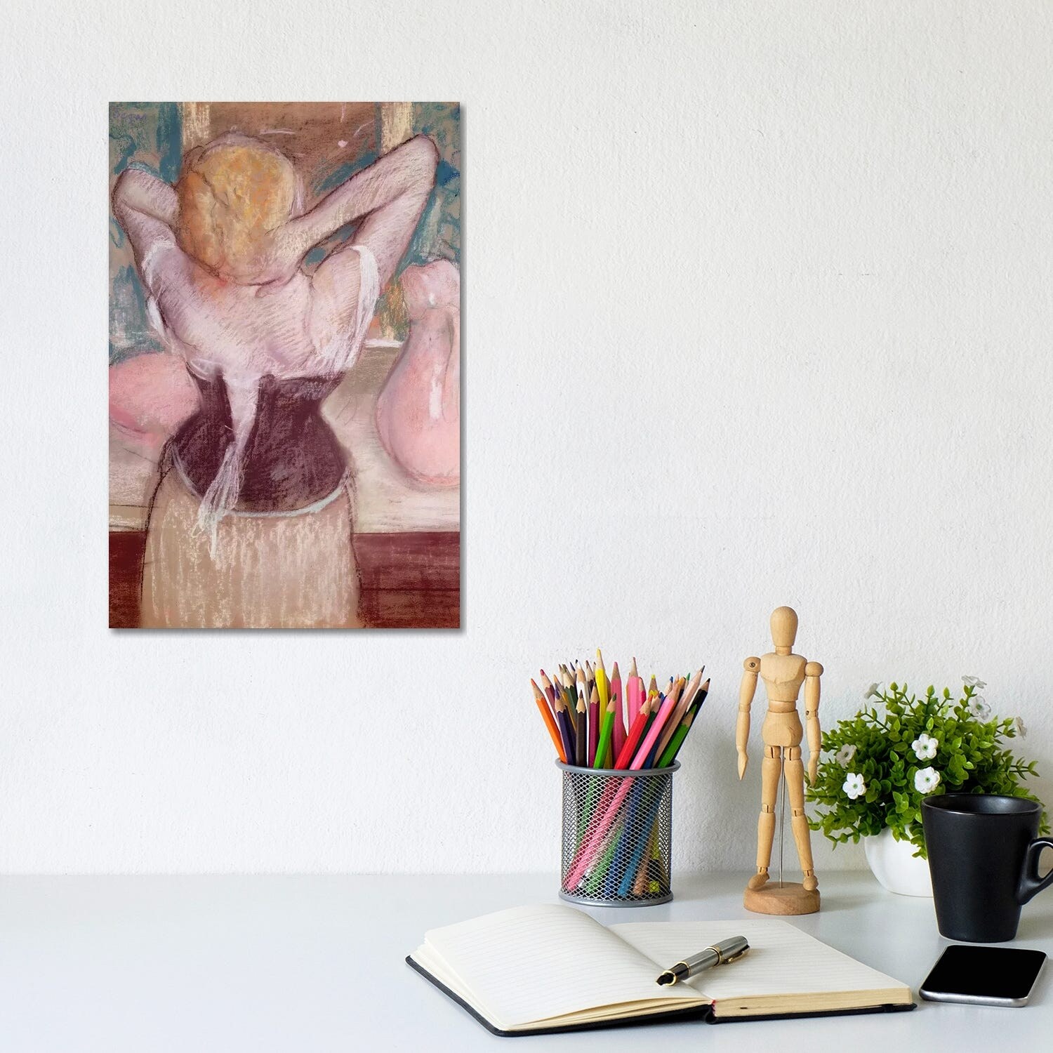 canevas fini Femme Nue La Toilette Paysage 65X50CM