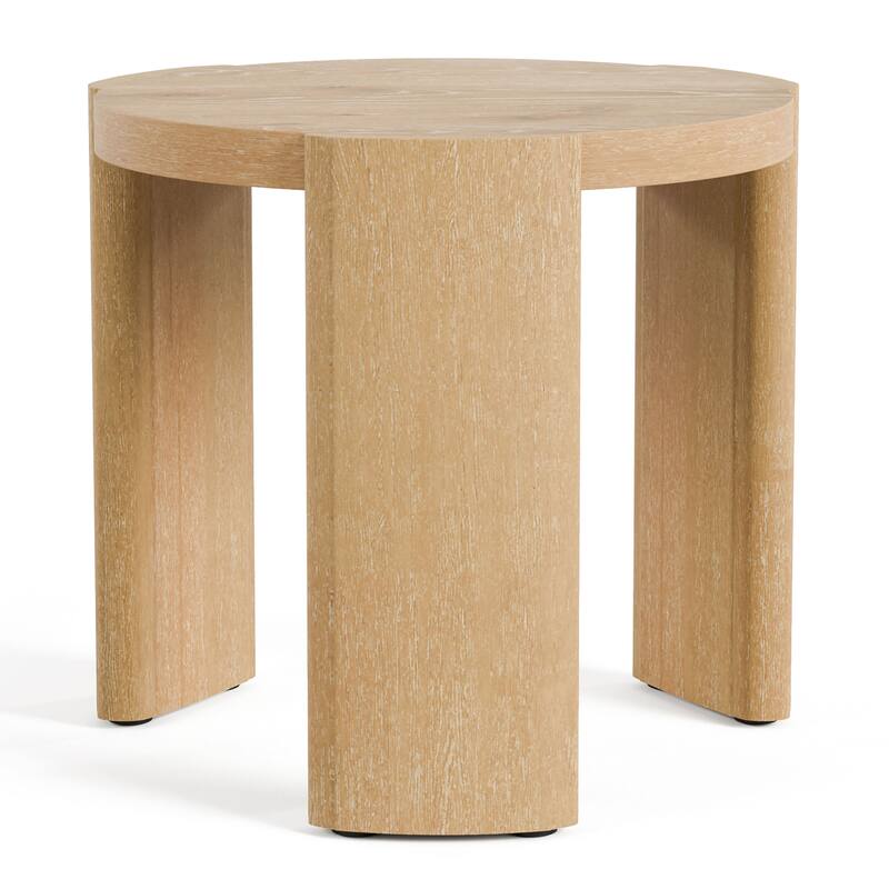 Furniture of America Minst Modern 2-Piece Oak Wood Round Coffee Table Set