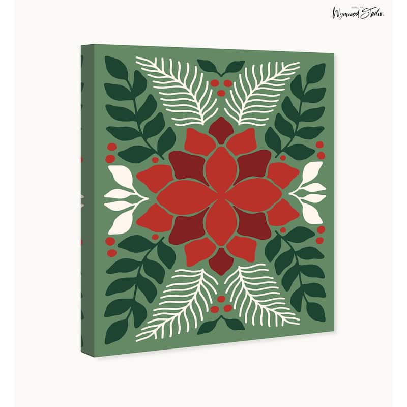 Wynwood Studio Canvas Floral and Botanical Red Garland Gift Floral Red Modern & Contemporary Wall Art Canvas Print