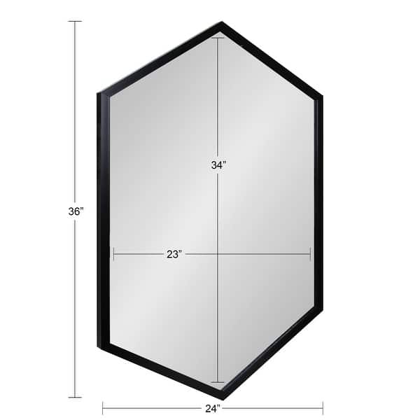 dimension image slide 4 of 6, Kate and Laurel Laverty Framed Hexagon Wall Mirror