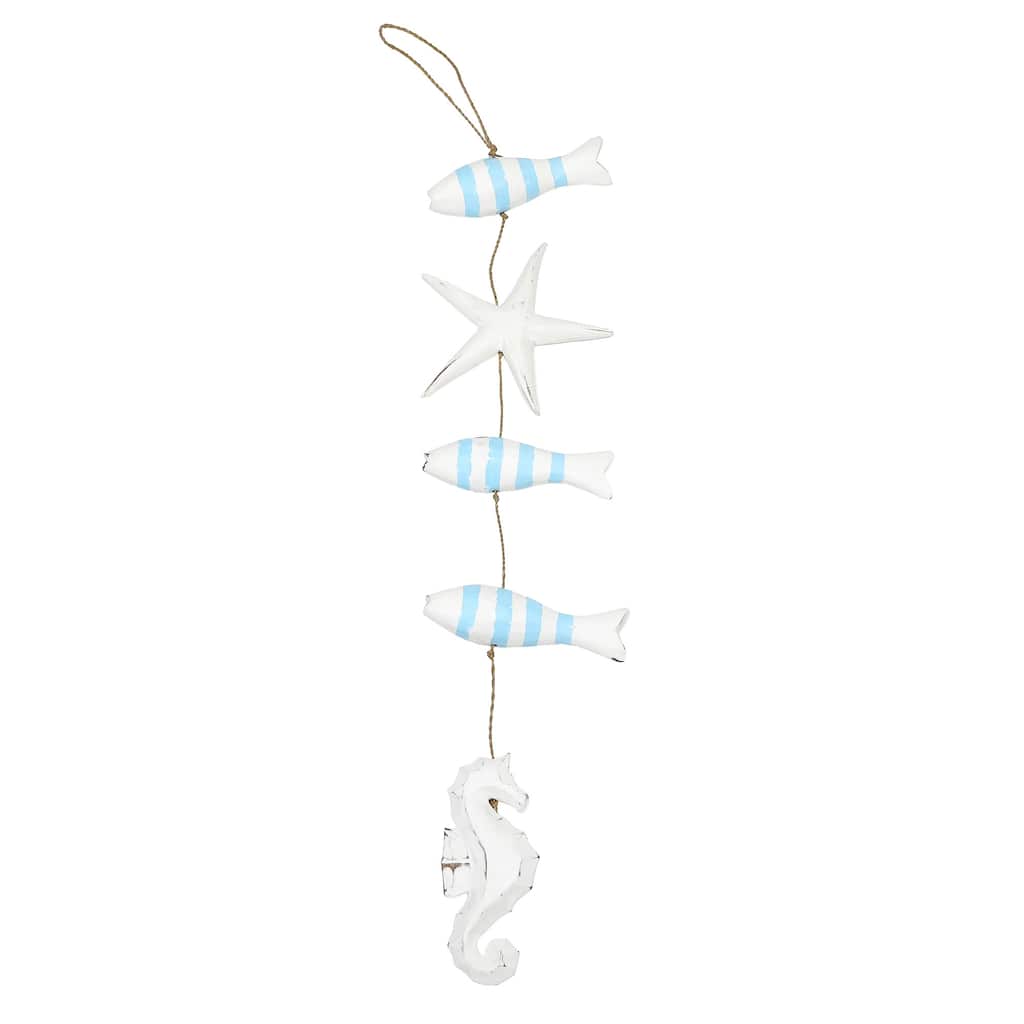 Novica Handmade Aquatic Realm In Blue Wood Mobile