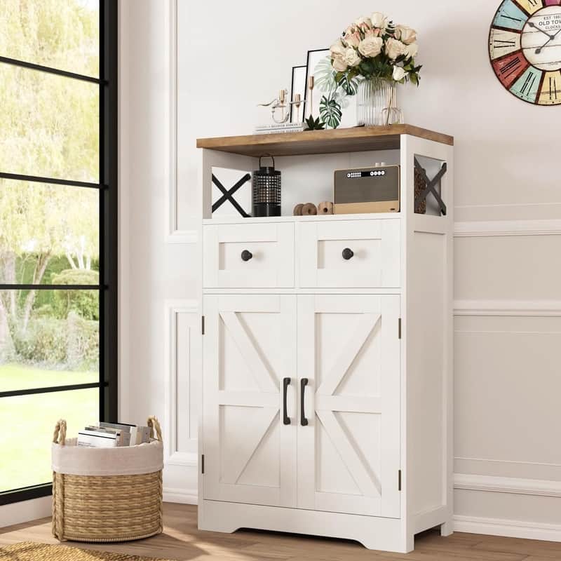 Freestanding Kitchen Pantry Cabinet - 11.6"D x 23"W x 42.5"H