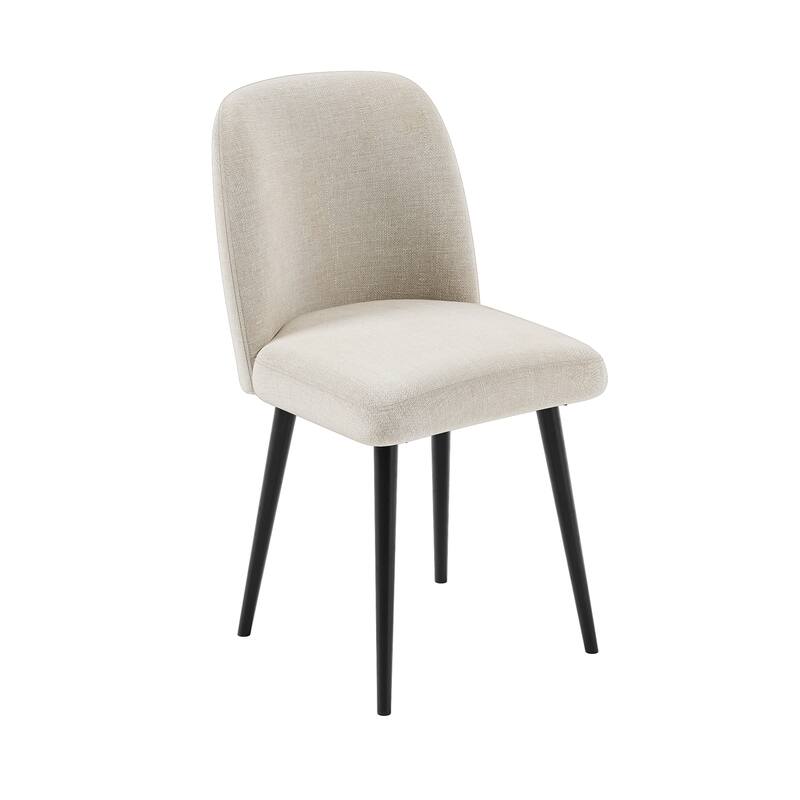 2Pcs Upholstered Dining Chairs Modern Fabric Kitchen Chairs with Padded Seat & Sturdy Metal Legs Side Chairs