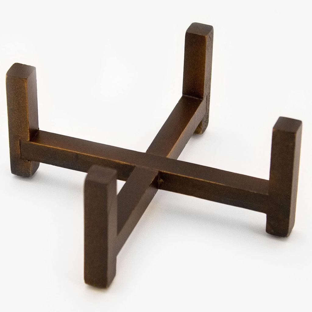 Walnut Wood Coaster Holder 5" x 5" Holds Round or Square 4" Coasters