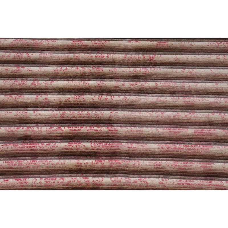 Striped Abstract Modern Area Rug Hand-Knotted Wool Carpet - 5'8"x 9'2"