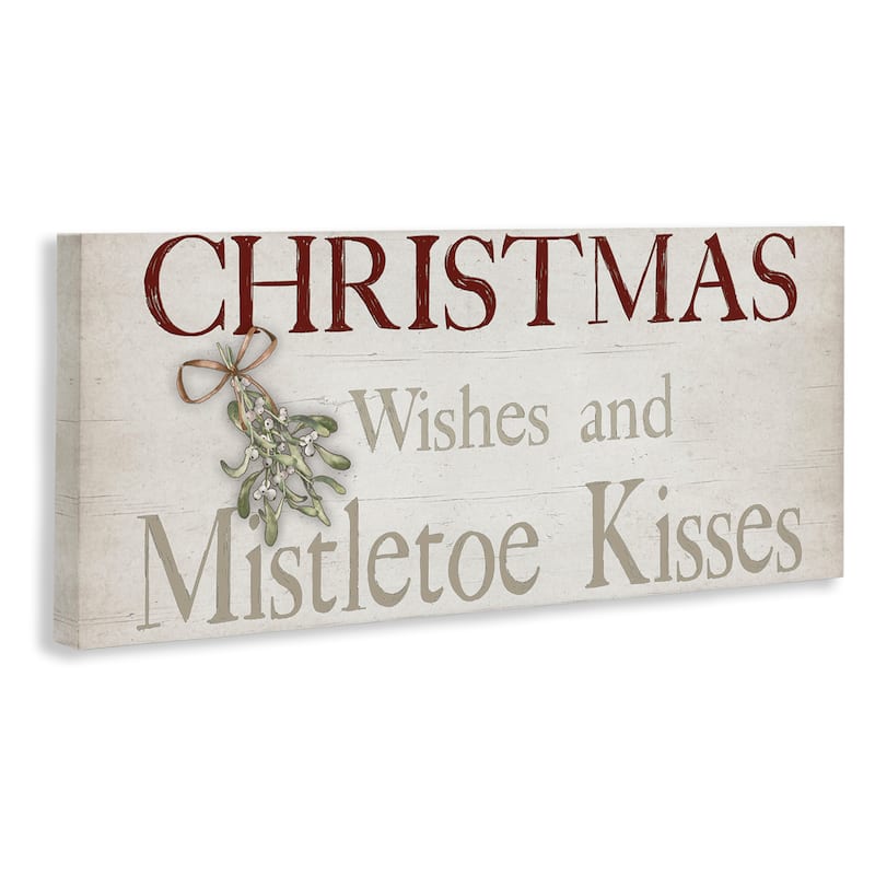 Stupell Christmas Wishes & Mistletoe Kisses Canvas Wall Art Design By Susie Boyer