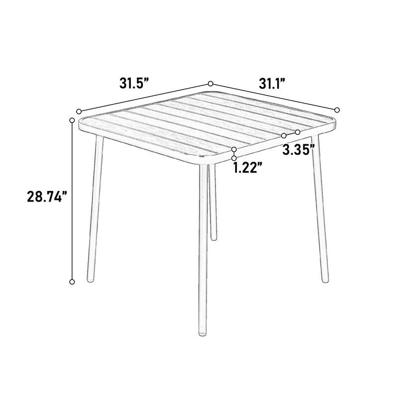 5-Piece Plastic chair and steel table Outdoor Dining Set, plastic Chairs and Table Set for Garden Patio