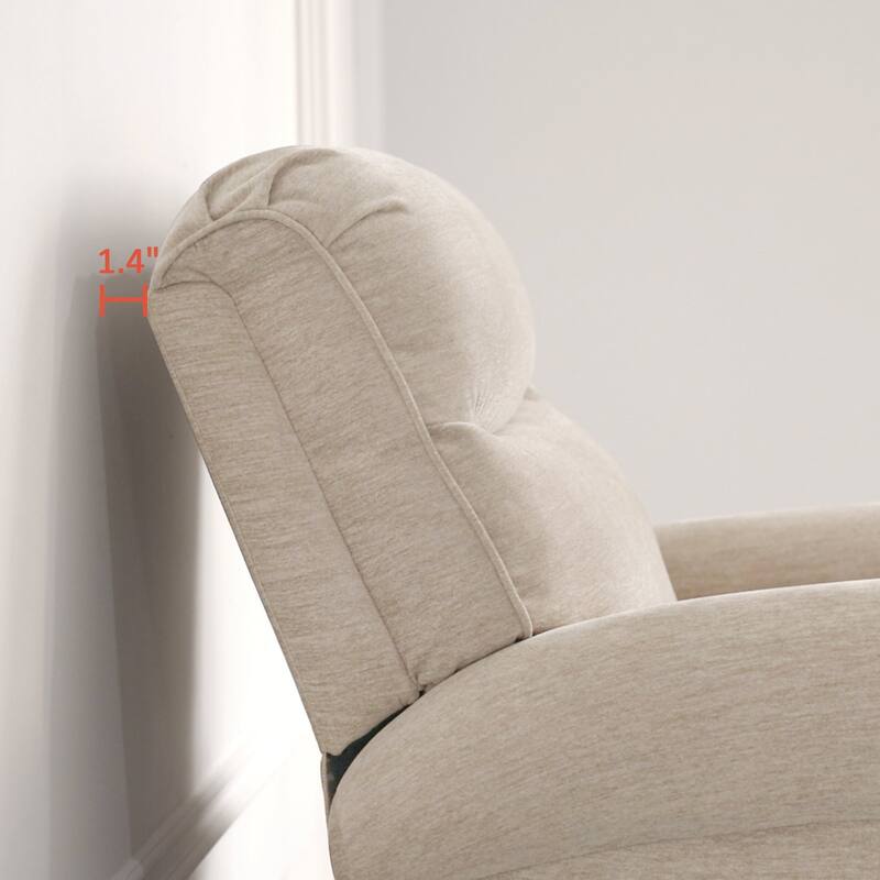 MCombo Power Wall Hugger Recliner Chair for Small Space RV , USB & USB-C Charging Ports, Modern Roll Arm Recliner, Fabric PR630