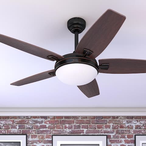Honeywell Carmel Espresso Bronze Ceiling Fan with Integrated Light and Remote - 48-inch