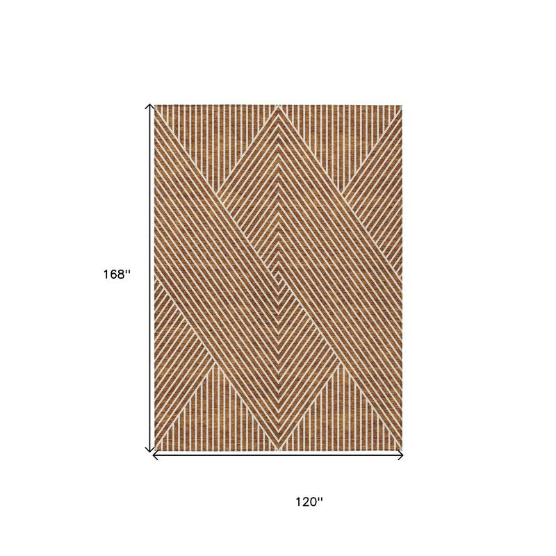 HomeRoots Geometric Transitional Rectangle Outdoor Rug