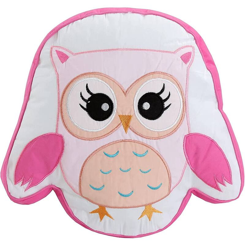 Cozy Line Spring Time Birds Owl Floral Pink Quilt Bedding Set with Throw Pillows