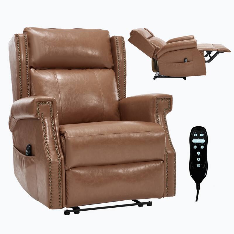 Faux Leather Recliner with 155 Degree Recline and 8 Vibration Nodes