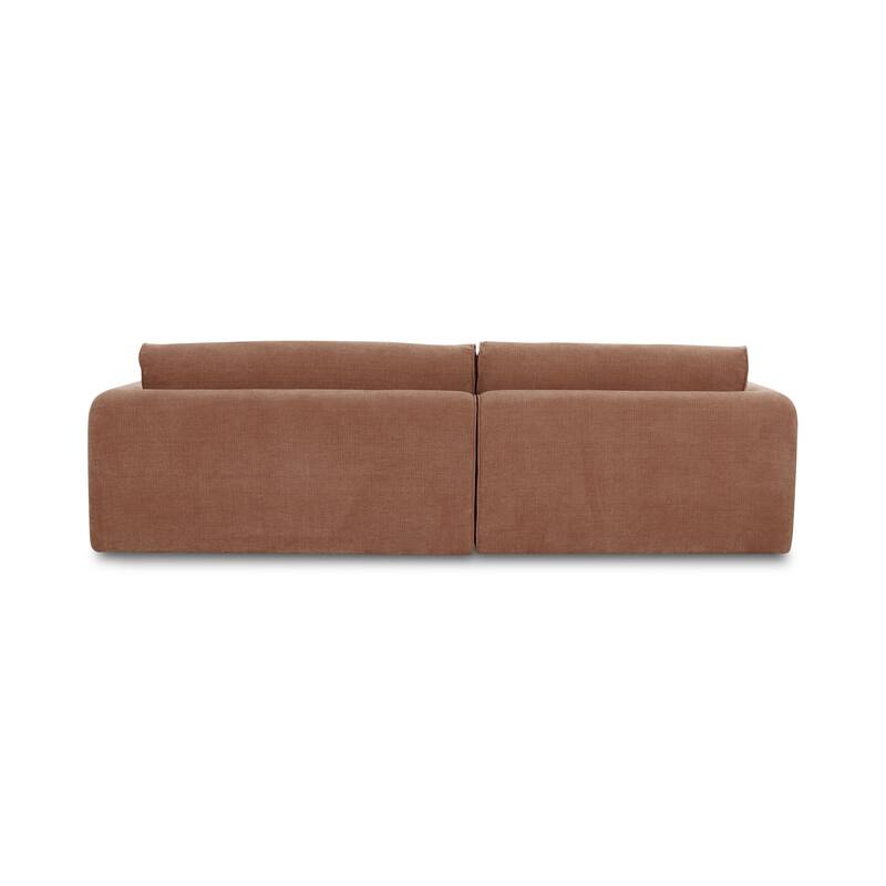 NADAAL STUDIOS Talorin Left-Facing Sectional Sofa, Wide Chaise Seating, Seats 4, Heritage Pink Chenille Fabric