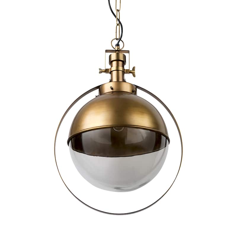 Leighton I Gold Toned Metal Spherical Pendant Light - 15"W x 15"D x 20"H