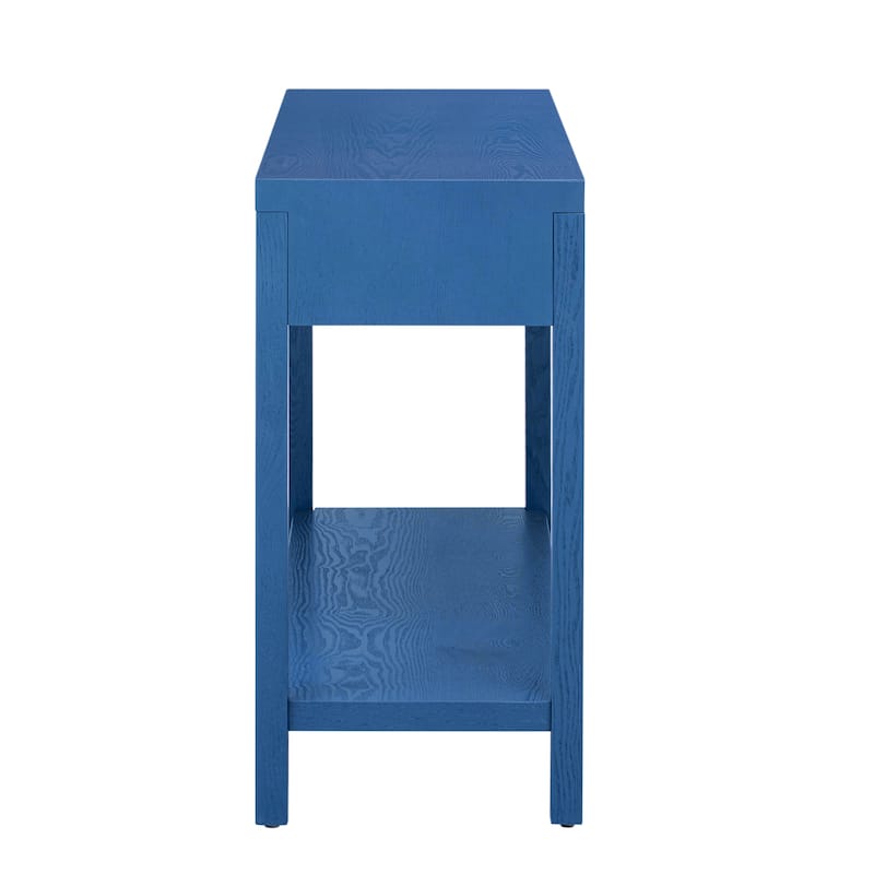 Wooden Console Table, Hallway Tables with 2 Drawers and Open Shelf