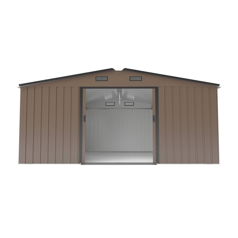 10*12ft 0.25mm Steel Plate, Surface Protective Film, Two Daylight Windows, Two Colors Can Be Freely Selected Storage Sheds