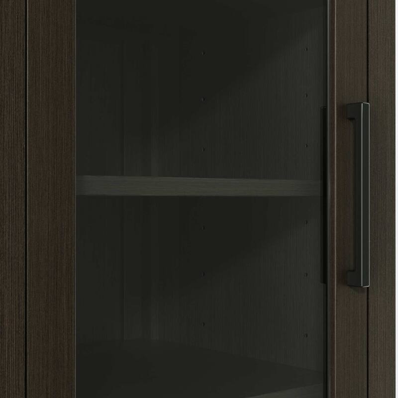 Laura 16-28 Inch Bath Storage Glass Cabinet