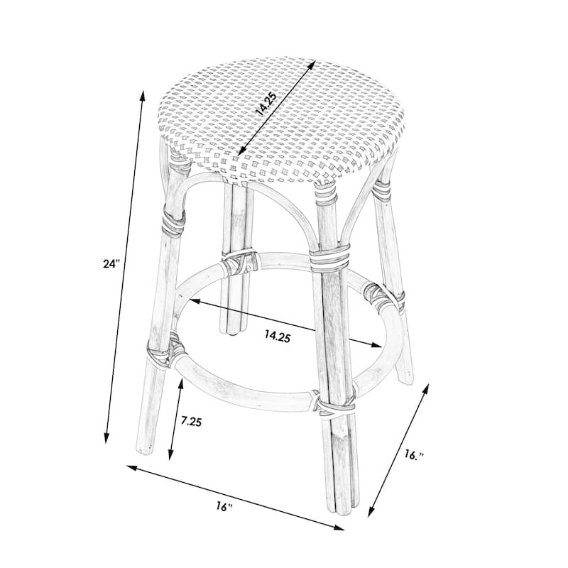 Tobias 24" Rattan Round Counter Stool