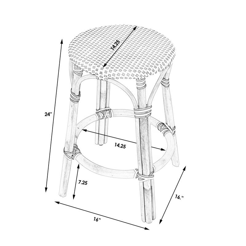 Tobias Rattan Natural Hyacinth Round 24" Counter Stool