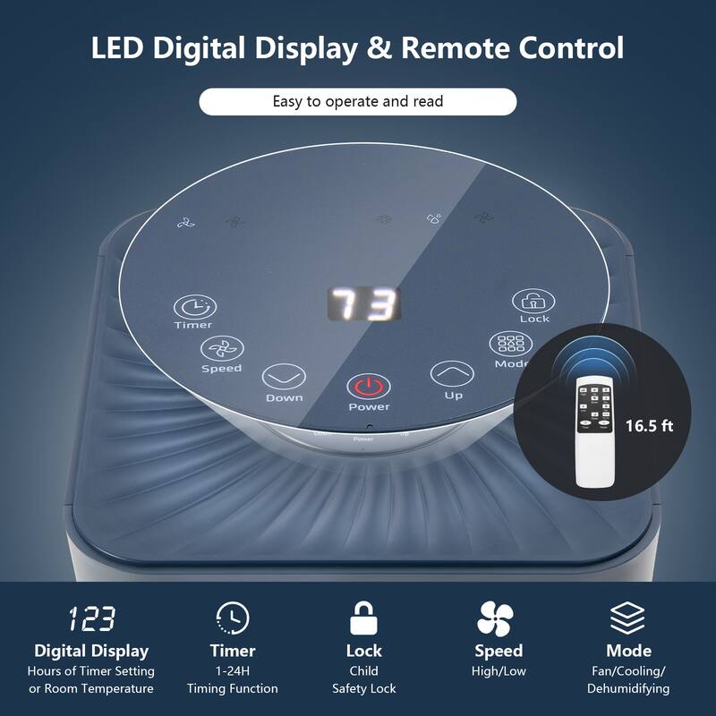 Gymax 8000 BTU 3-in-1 Portable Air Conditioner ASHRAE AC Unit Air