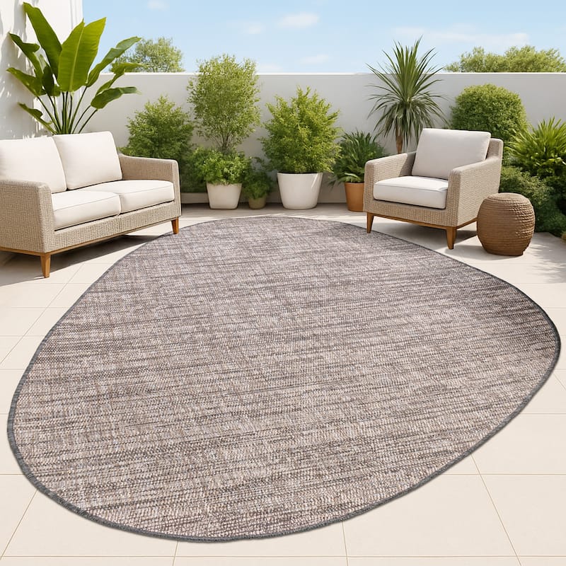 JONATHAN Y Callan Modern Rustic Abstract Indoor/Outdoor Shaped Area Rug