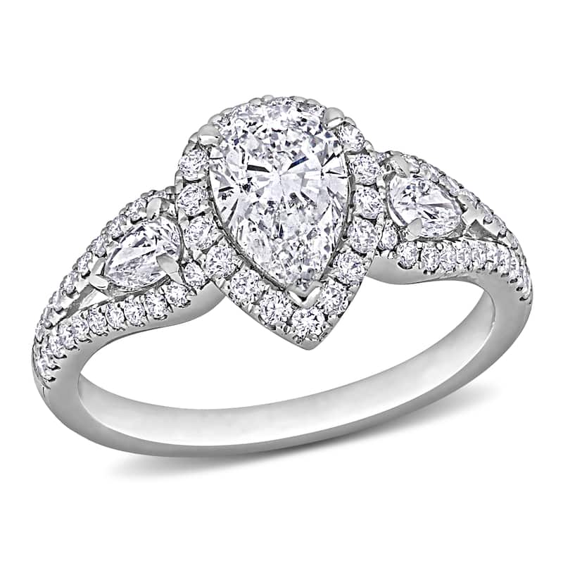 Miadora 1 1/2 - 1 3/4ct TDW 14k White Gold Engagement Ring - 6.5 - 1.73 Carats