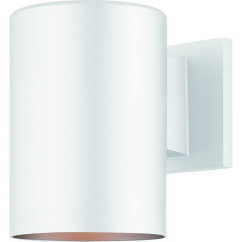 Volume Lighting 1-Light White Outdoor Cylinder Wall Mount