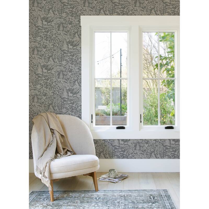 Chesapeake Alrick Charcoal Forest Venture Wallpaper