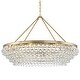 preview thumbnail 1 of 4, Calypso 8 Light Crystal Teardrop Vibrant Gold Chandelier - 40'' W x 25.75'' H - 40'' W x 25.75'' H
