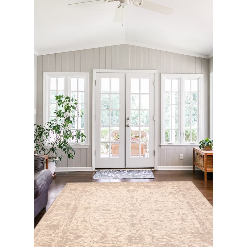 ECARPETGALLERY Hand-knotted Elysian Ivory Wool Rug - 9'0 x 11'9