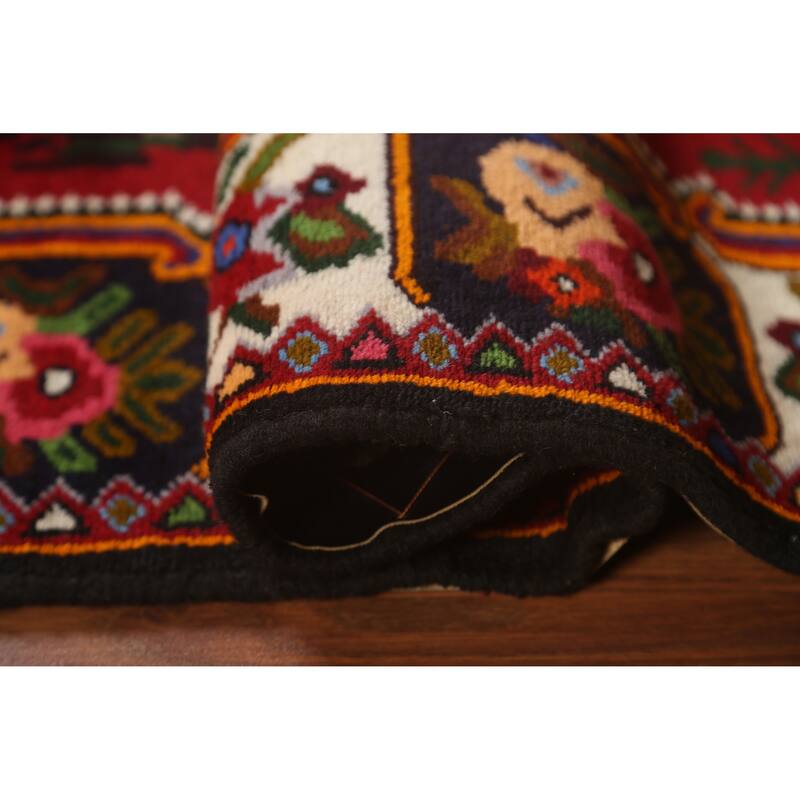 Hand Knotted Oriental 100% Wool Carpet Traditional Floral Pink Bakhtiari Area Rug - 4' 10'' X 3' 6''