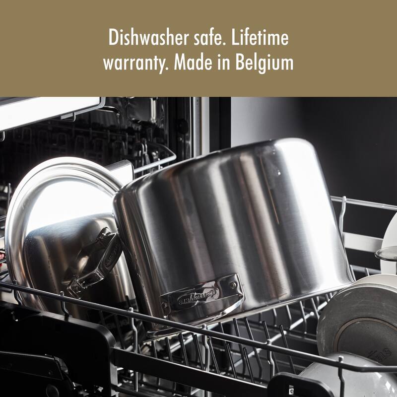 Demeyere Essential 5-ply 8-qt Stainless Steel Stock Pot with Lid
