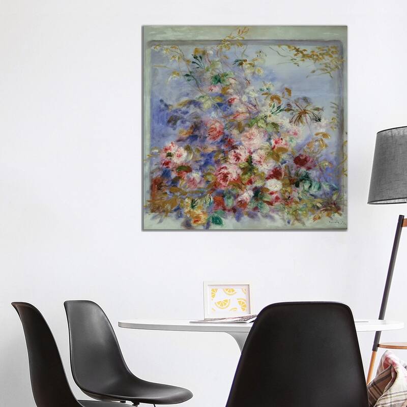 iCanvas "Roses in a Window, 1879 " by Pierre-Auguste Renoir Canvas Print - 37x37x1.5