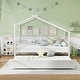 preview thumbnail 19 of 20, Kids Twin Size House Bed with Trundle and Roof
