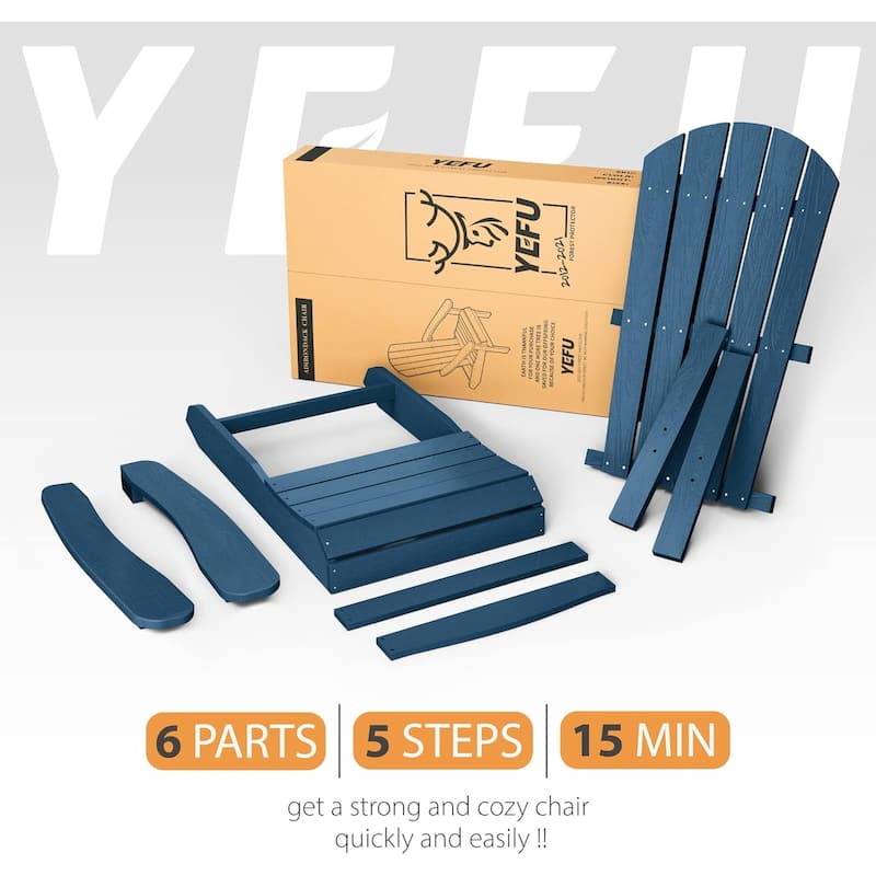 WINSOON All Weather HIPS Outdoor Plastic Adirondack Chairs Set of 2