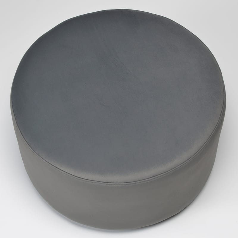 KINWELL Round Upholstered Pouf Ottoman Footrest