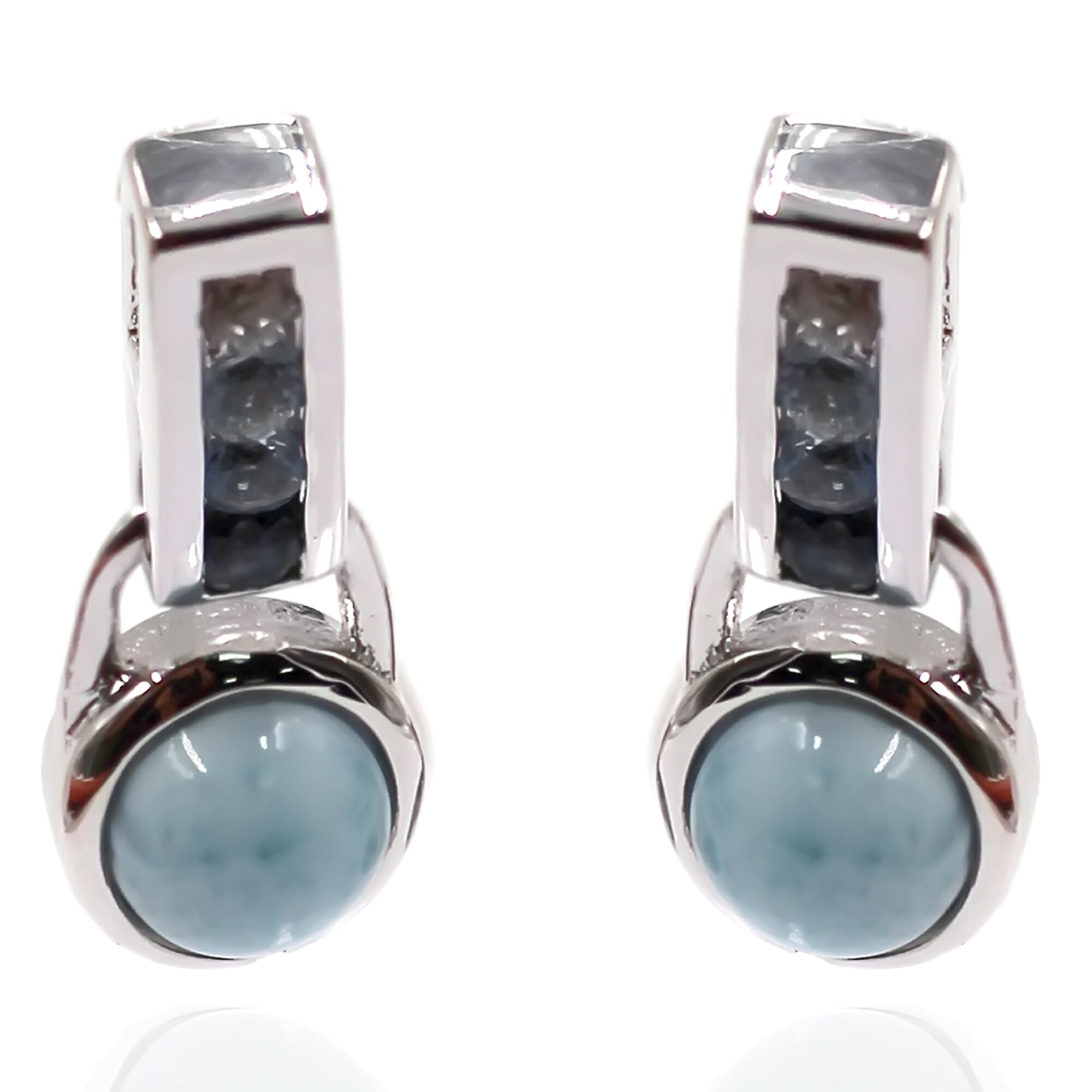 925 sterling silver natural larimar adjustable with blue topaz handmade ring