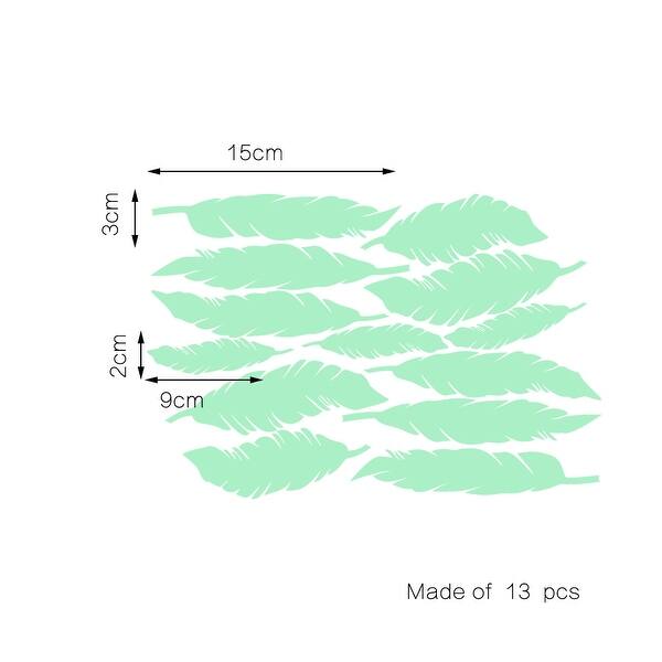 Walplus Peel and Stick Glow In The Dark Feather Wall Sticker Home Room Decor