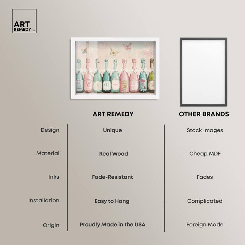 Champagne Mint and Pink Shadowbox by Art Remedy